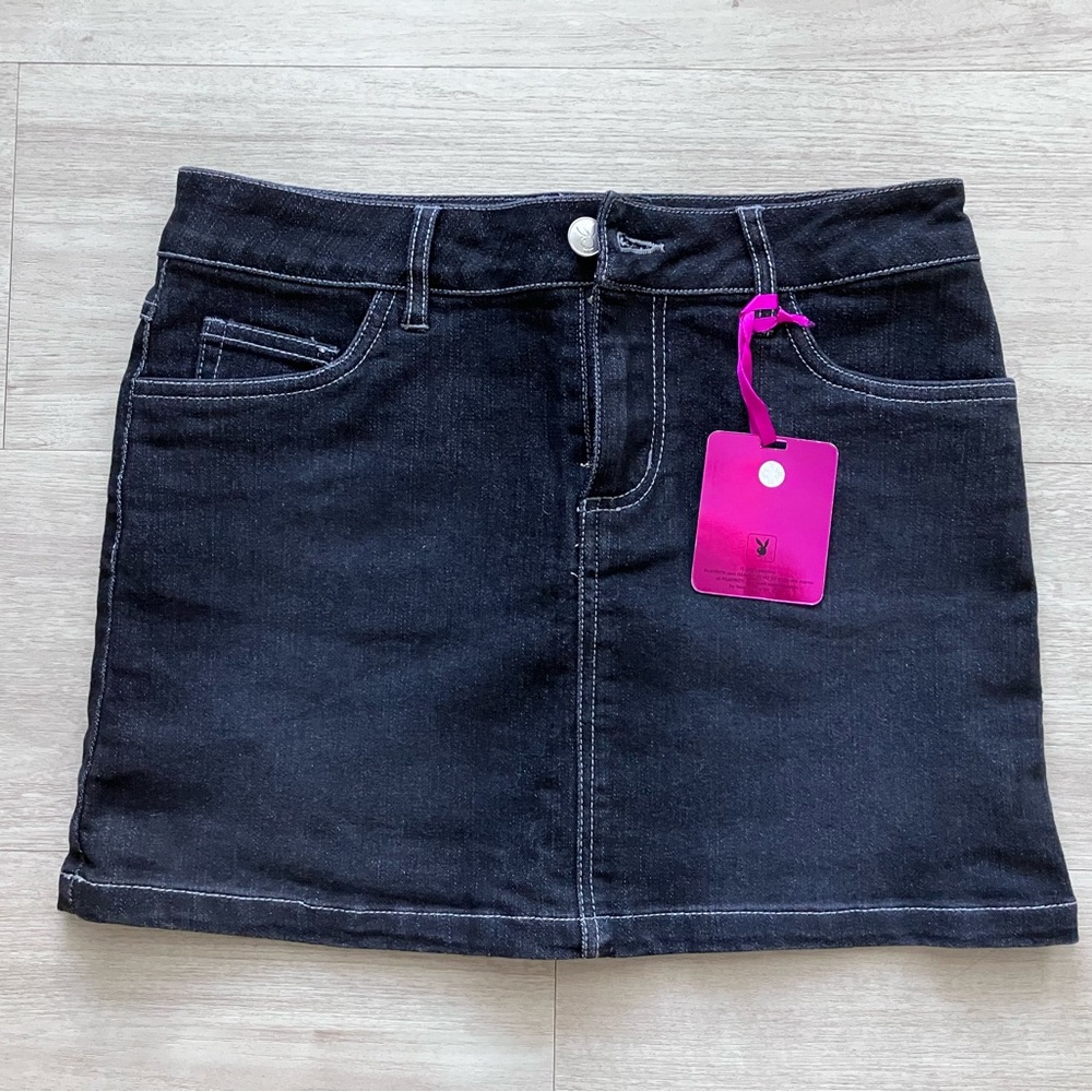 Classic Black Denim Skirt